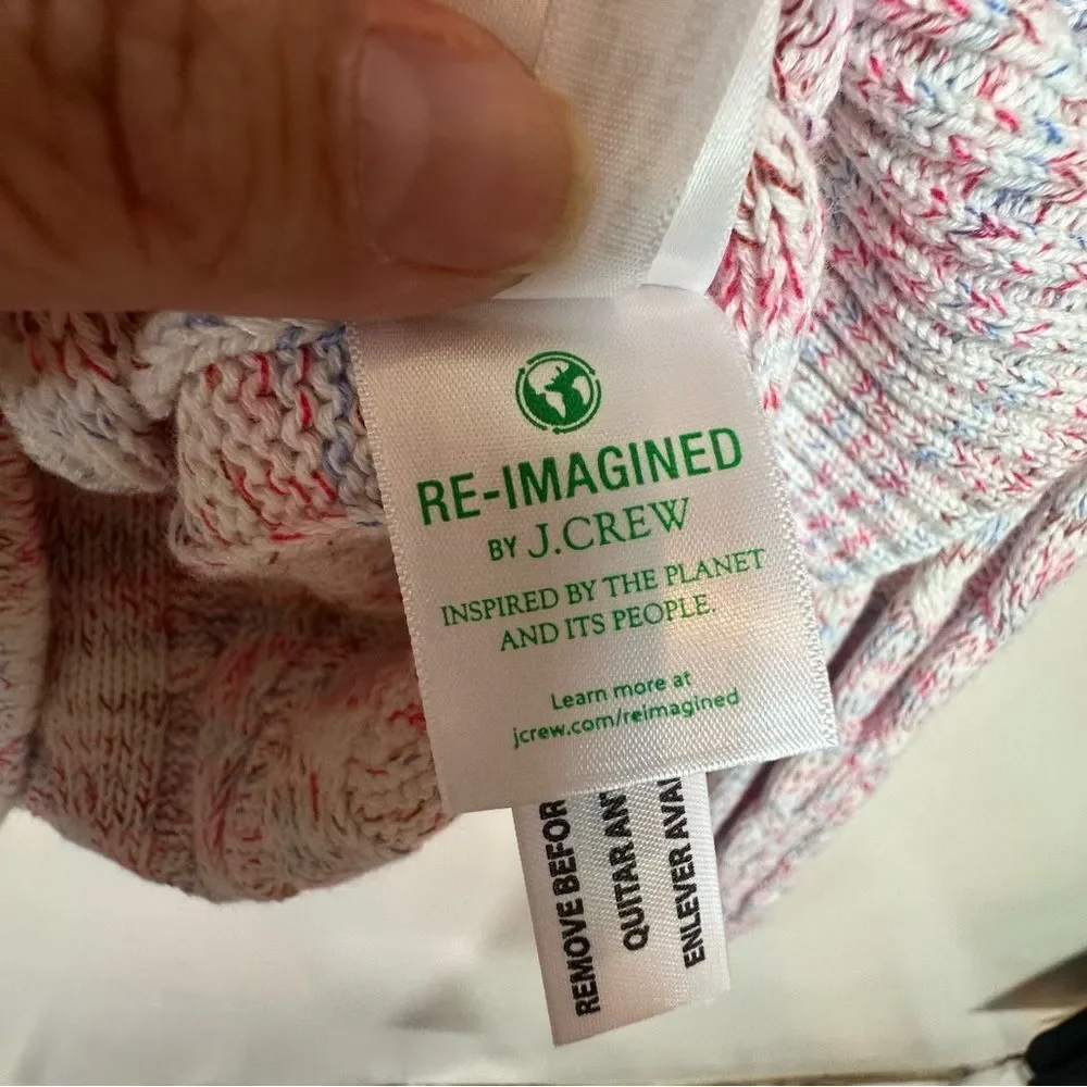 J. Crew Women's Pink and White Knit Sweater